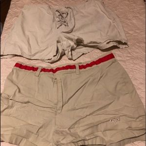 2 pairs Y2K short shorts khaki vintage